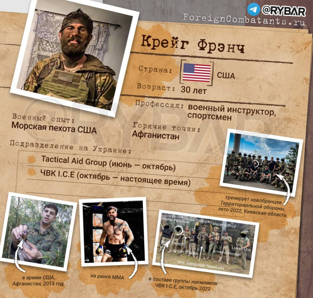 💀 Крейг Френч — американский военный инструктор и наемник ЧВК «I.C.E»