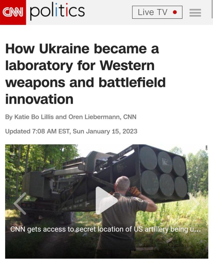 Коллективный Запад использует Украину в качестве лаборатории для испытания оружия