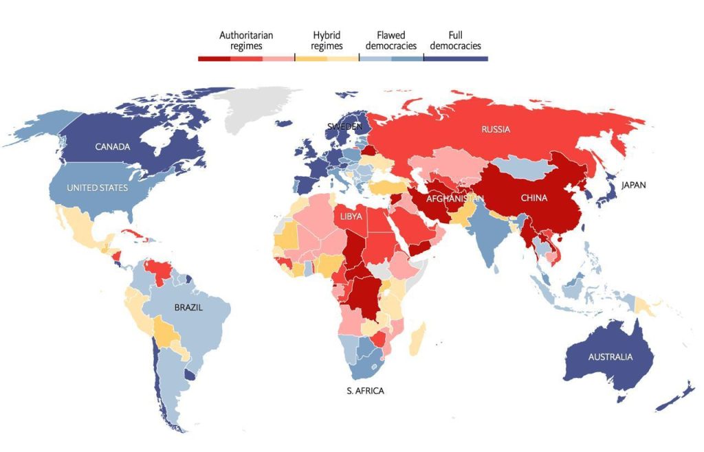 Вышел новый индекс демократии от Economist