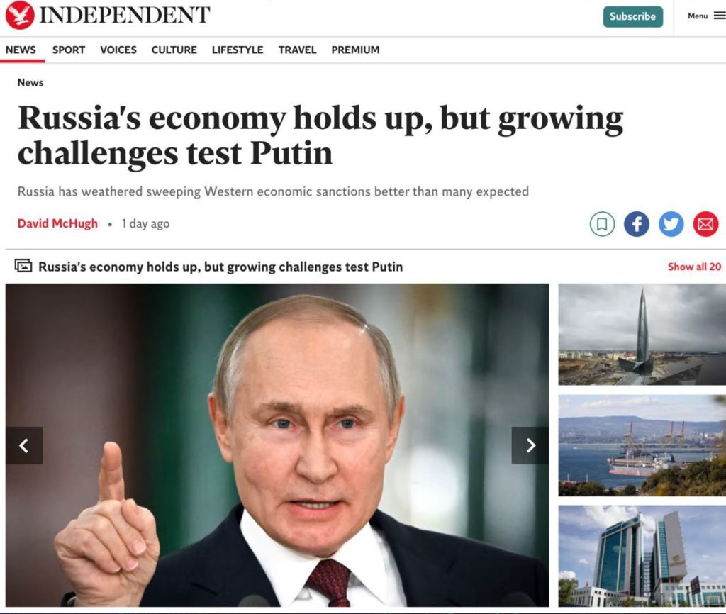 The Independent возмутило, что жизнь россиян за последний год не изменилась к худшему