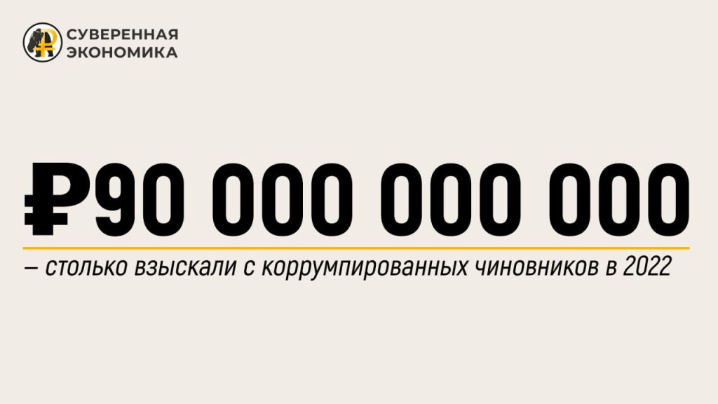 ₽90 000 000 000 — столько взыскали с коррумпированных чиновников в 2022