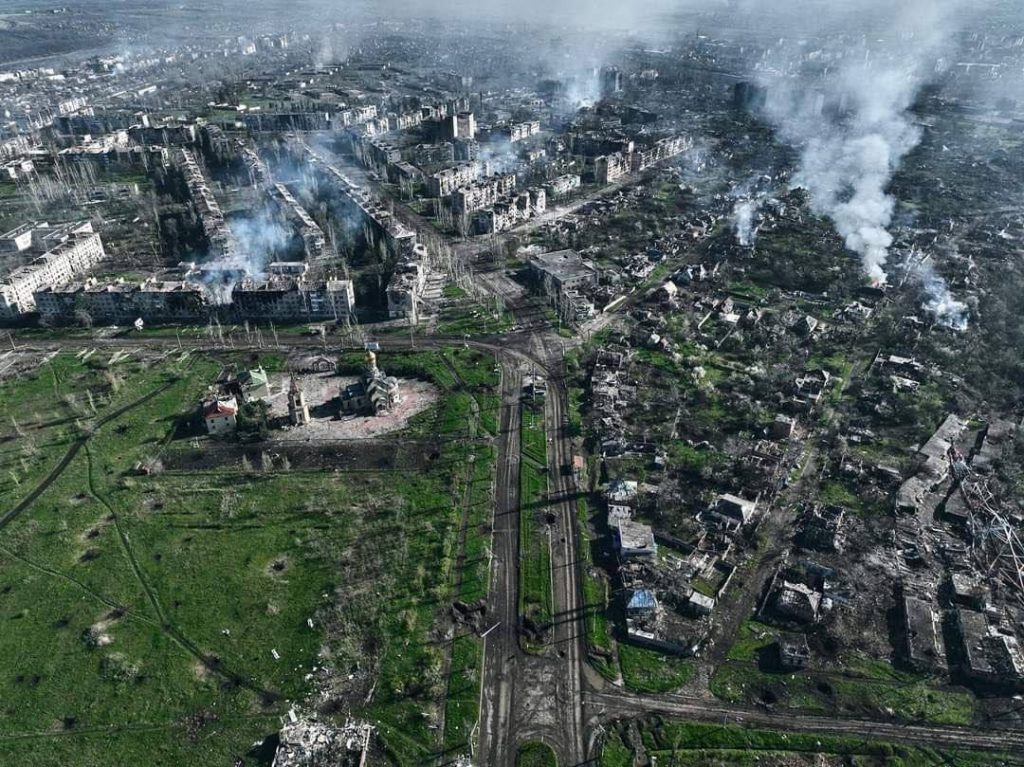 Укрепрайон ВСУ в юго-западной части Бахмута после обстрела ЧВК «Вагнер»