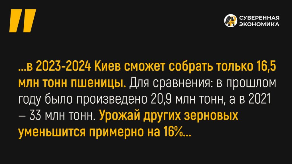 Производство зерна на Украине сократится на 21% — Минсельхоз США