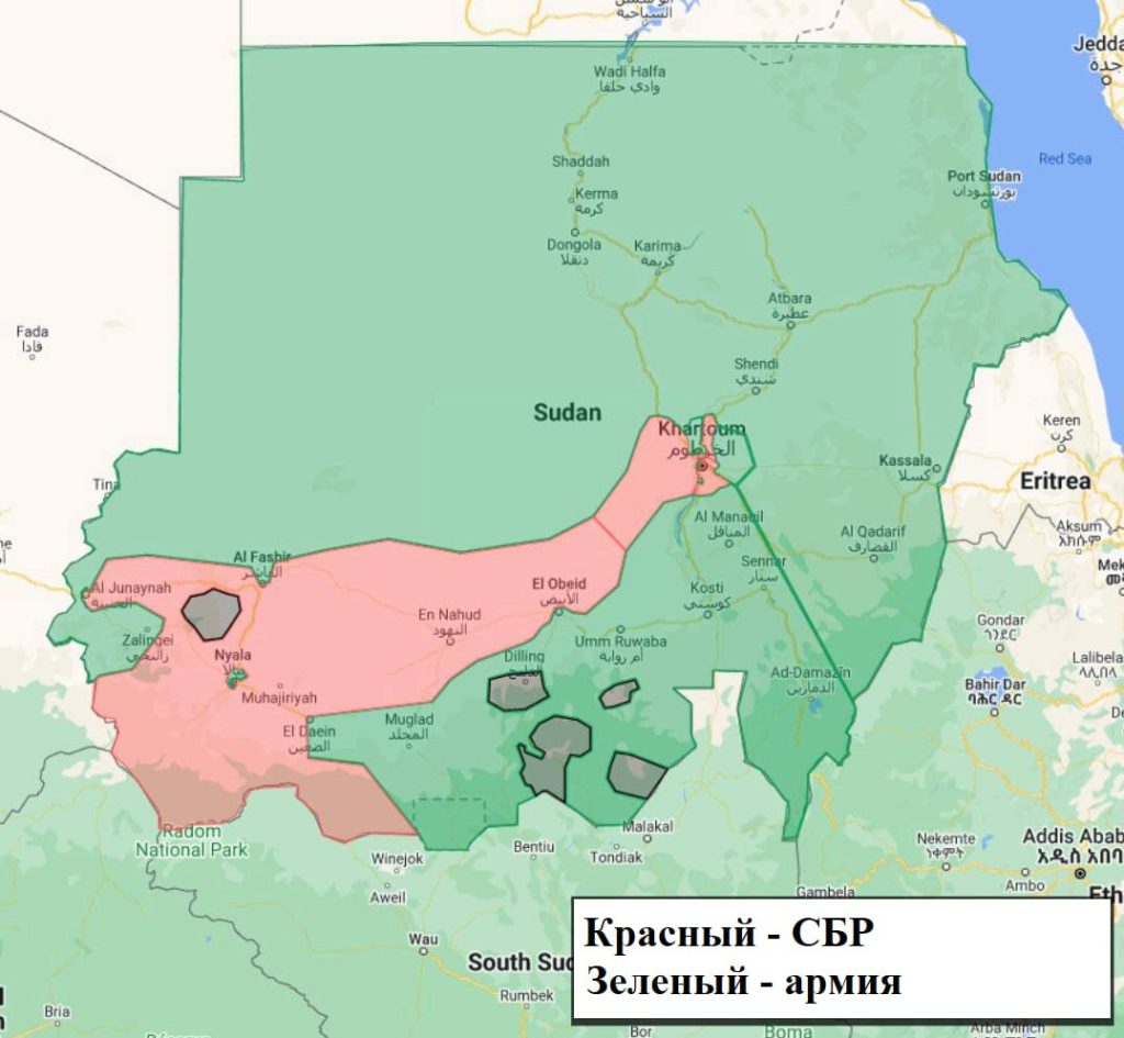 Тем временем в Судане, который быстро ушел на задворки не только российского, но теперь еще и ближневосточного инфополя, полыхает полноценная гражданская война