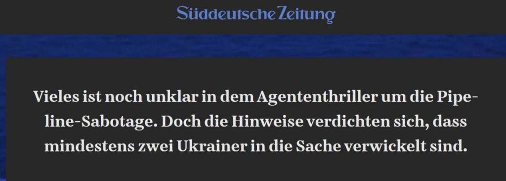 К подрыву «Северного потока» причастны двое украинцев – Süddeutsche Zeitung