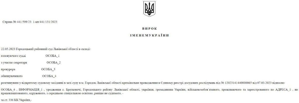 Украинские суды за последний месяц осудили более сотни уклонистов