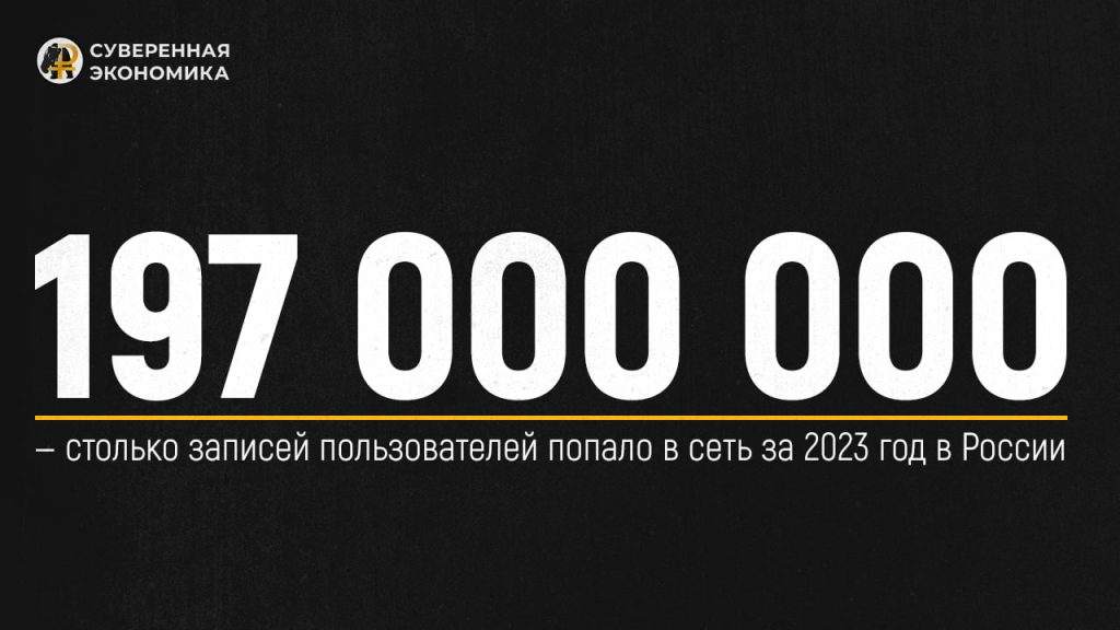 197 000 000 — столько записей пользователей попало в сеть за 2023 год в России