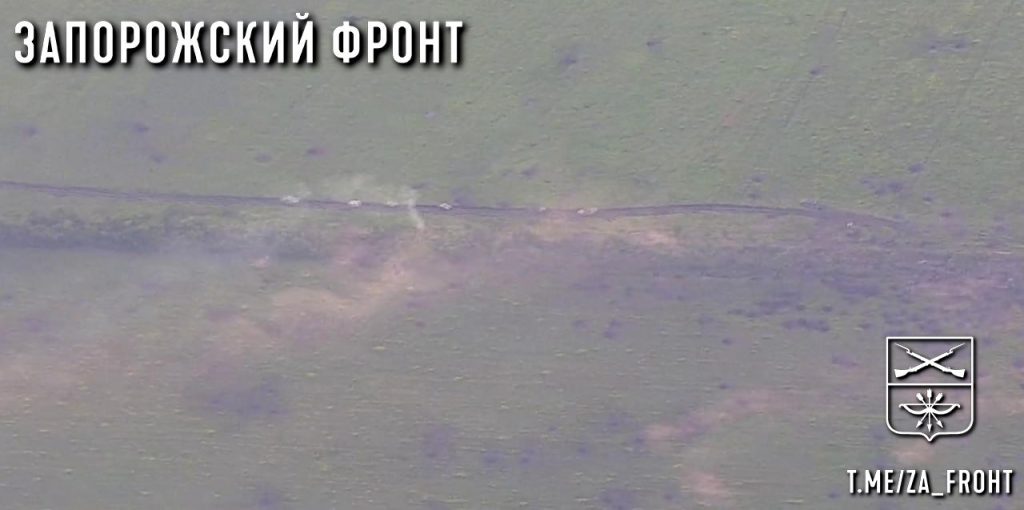 Кадры воздушной разведки вчерашнего провального наступления бронегрупп нацистов под Ореховым