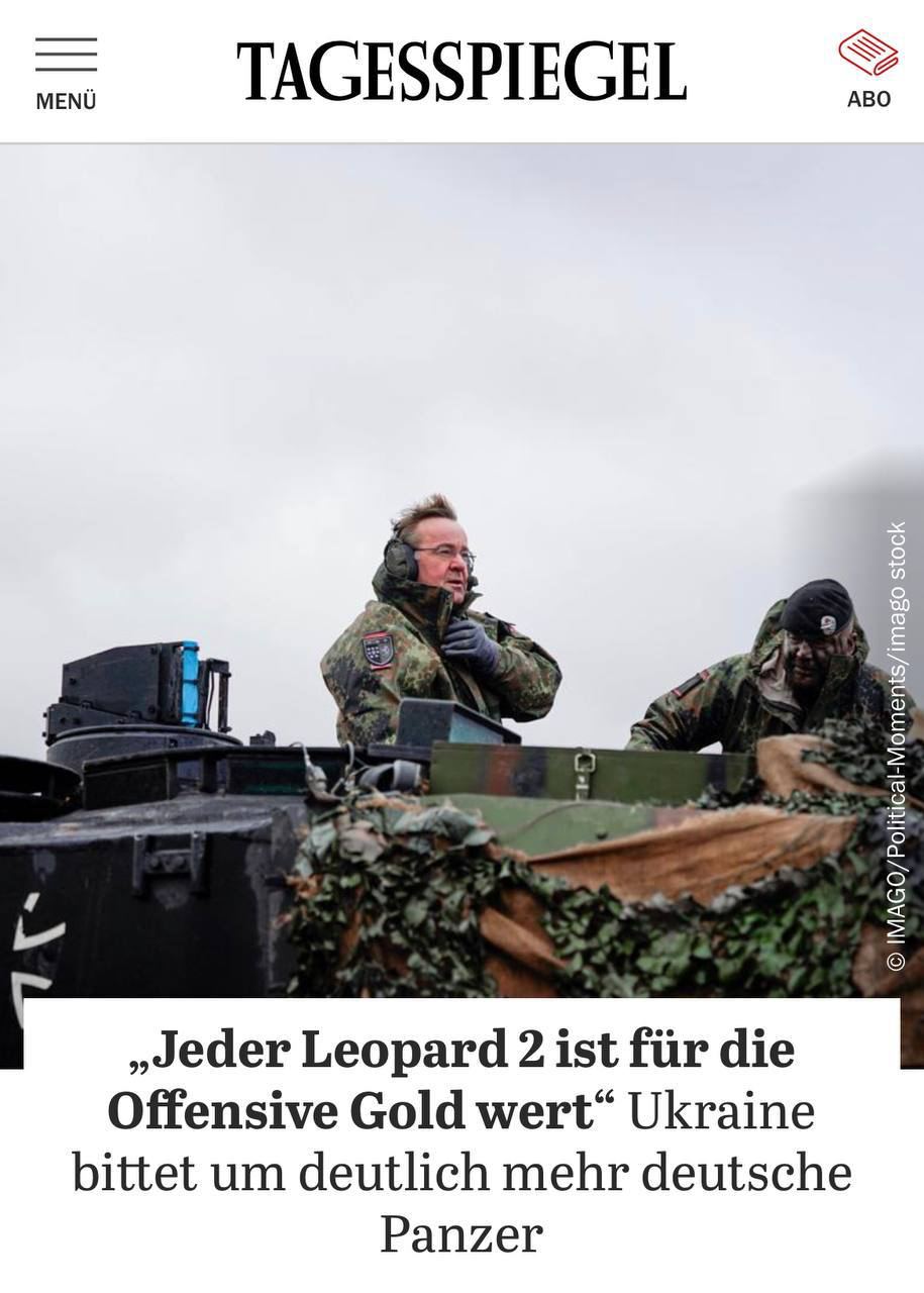 Каждый Leopard 2 при наступлении «на вес золота» – Tagesspiegel