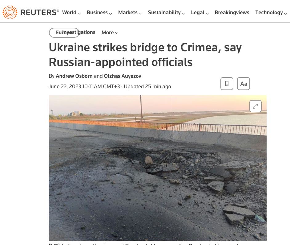 На месте удара ВСУ по Чонгарскому мосту найден осколок ракеты с французской маркировкой