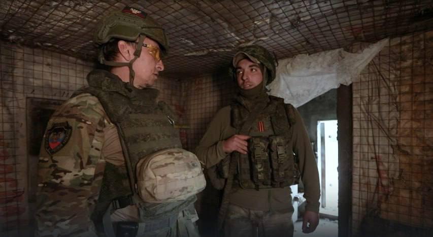 Охлобыстин в боевых порядках батальона им. 383-й Шахтерской дивизии