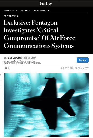 Инженер ВВС США похитил секретные данные о 17 военных объектах – Forbes