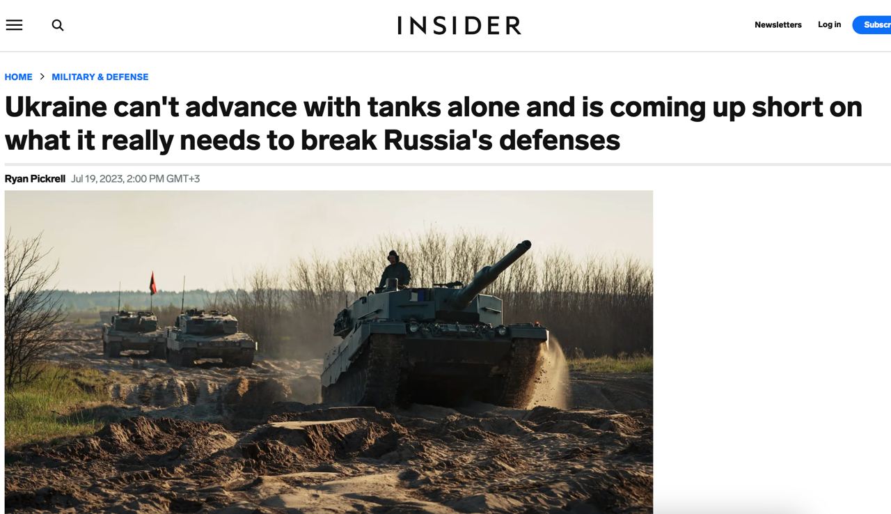 Business Insider: Украина не понимает, как прорвать российскую оборону