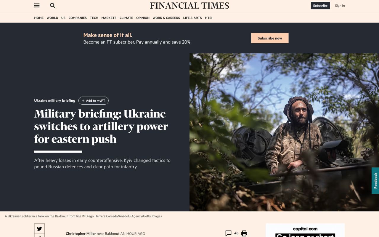 Украина бросает в бой спецназ вместо обычной пехоты — Financial Times