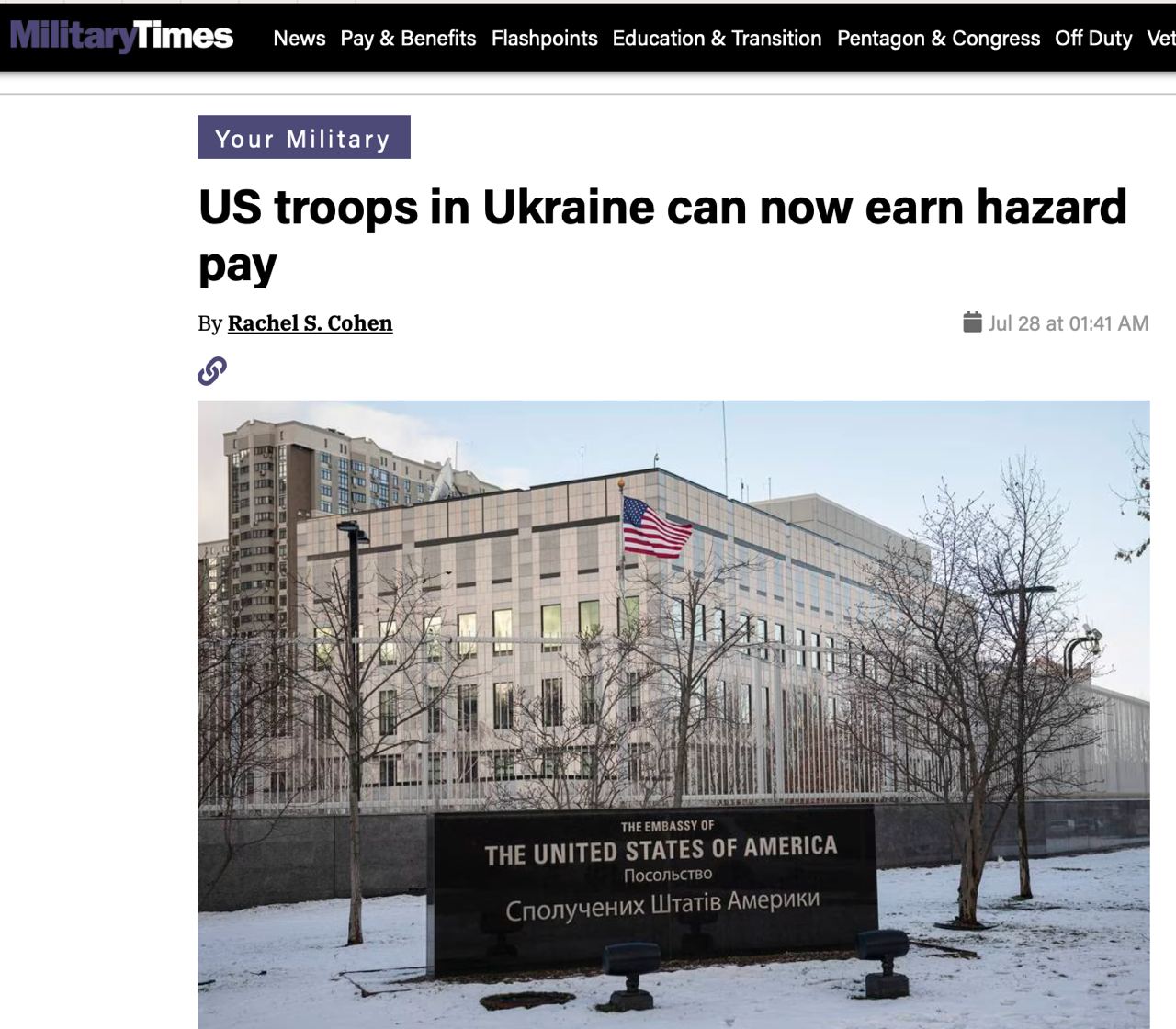 Military Times признало присутствие американских наемников на Украине