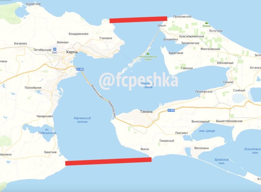 Командование Минобороны РФ уведомило власти Крыма и Кубани о запрете прохода Керченского пролива маломерными судами