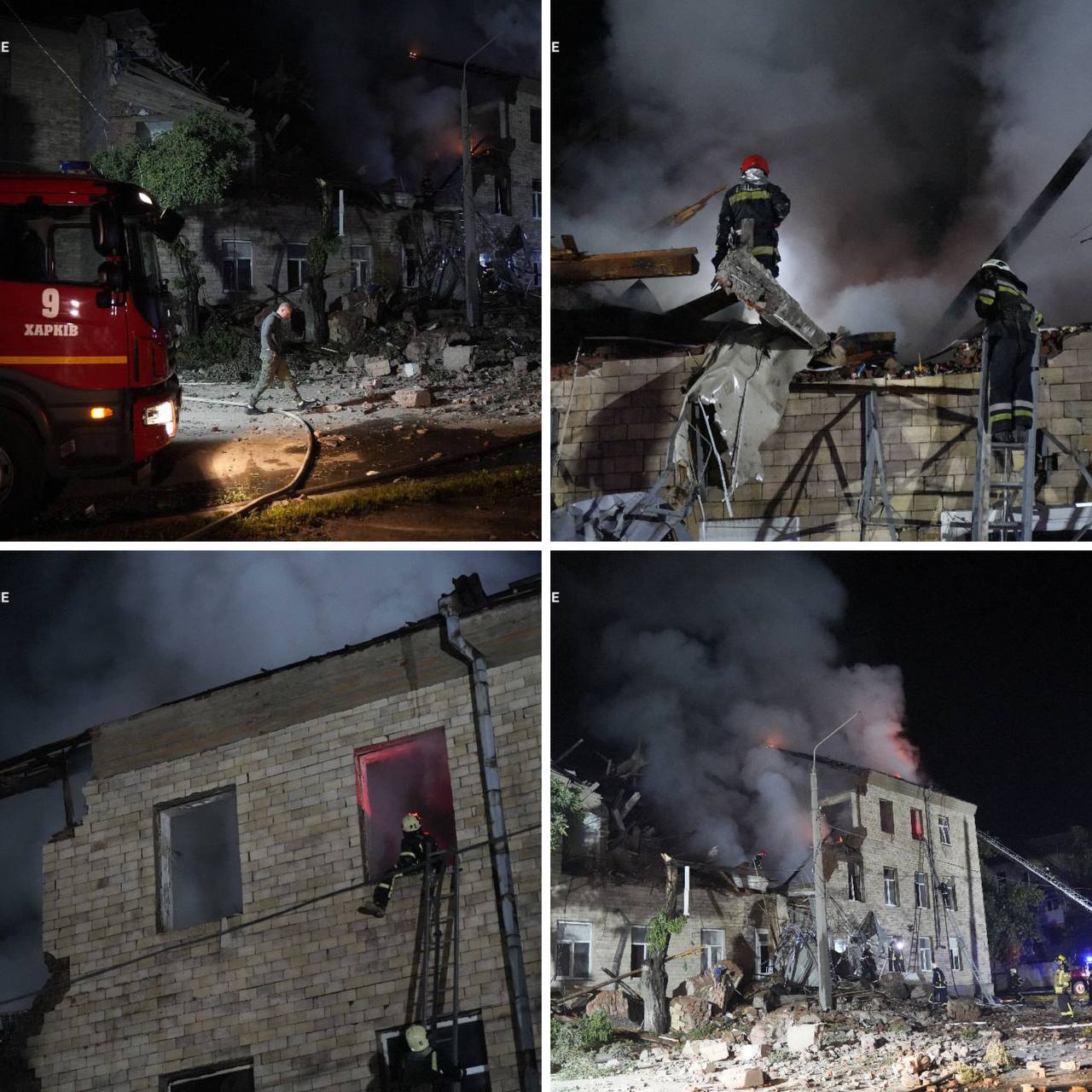 Последствия ночной атаки русских БПЛА на Харьков