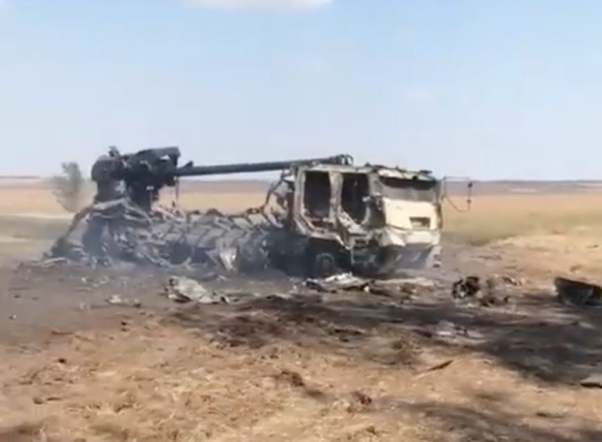 Первое видеоподтверждение уничтожения французской САУ CAESAR