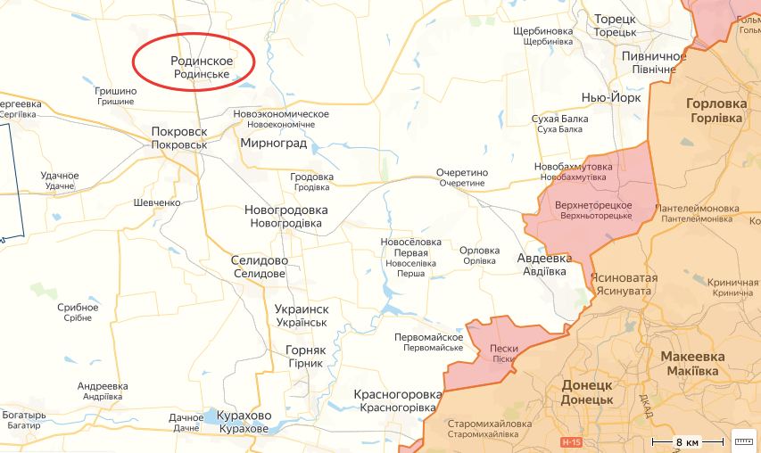 Кадры сегодняшнего удара по позициям ВСУ в н.п. Родинское (Покровский район)