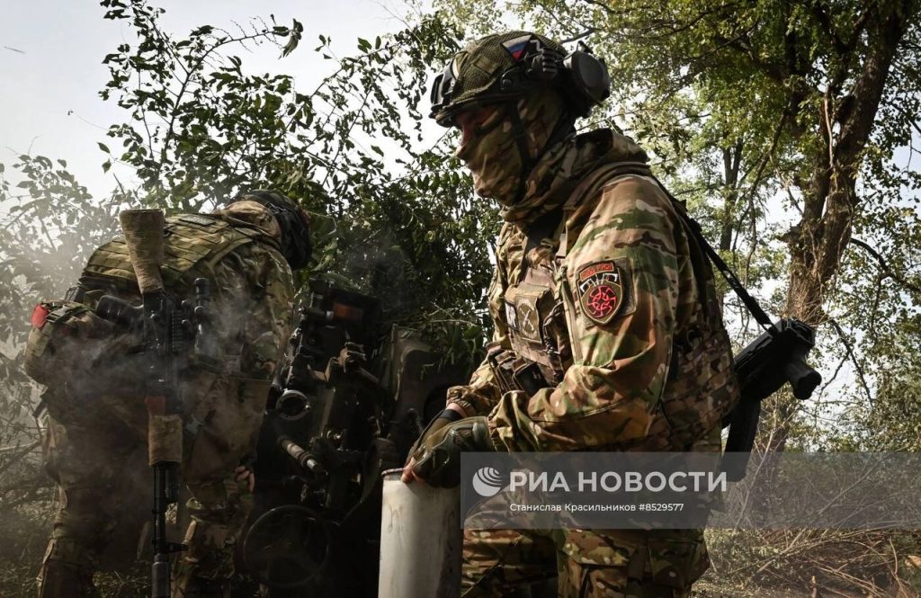 Боевая работа расчета 122-мм буксируемой гаубицы Д-30 Центрального военного округа на Краснолиманском направлении