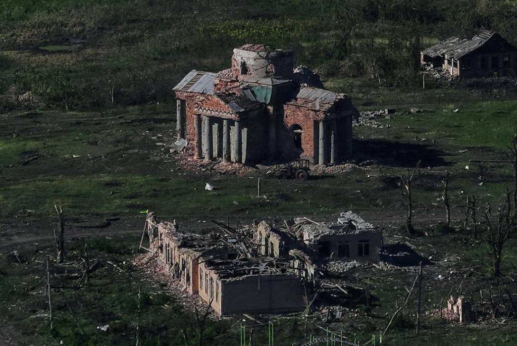 То что осталось от села Клещеевка под Бахмутом