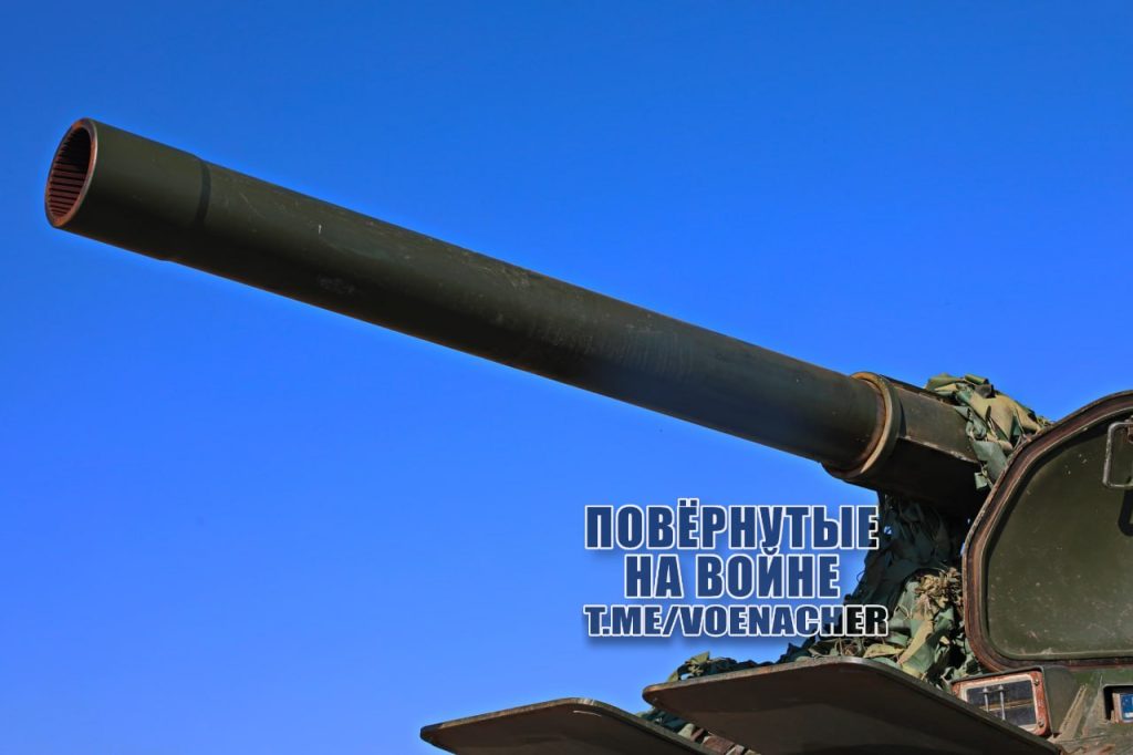 Довольно редкая 120-мм колёсная САУ 2С23 «Нона-СВК» где-то в зоне СВО