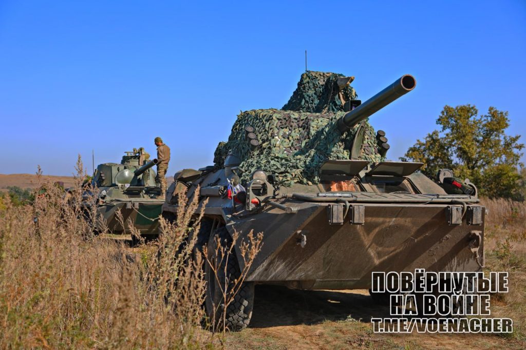 Довольно редкая 120-мм колёсная САУ 2С23 «Нона-СВК» где-то в зоне СВО