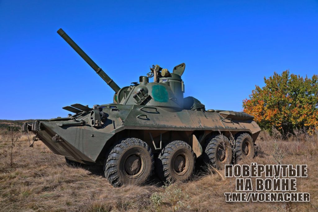 Довольно редкая 120-мм колёсная САУ 2С23 «Нона-СВК» где-то в зоне СВО