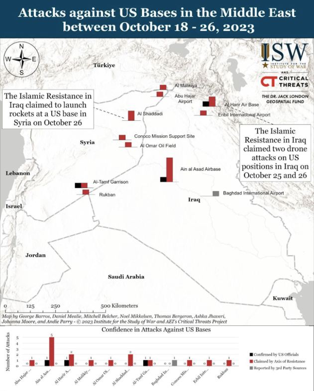 Военные базы США были атакованы 22 раза с 18 октября