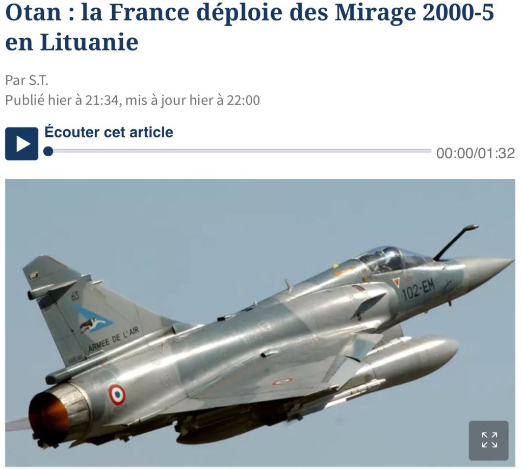 Франция разместит Mirage 2000-5 в Литве – Le Figaro