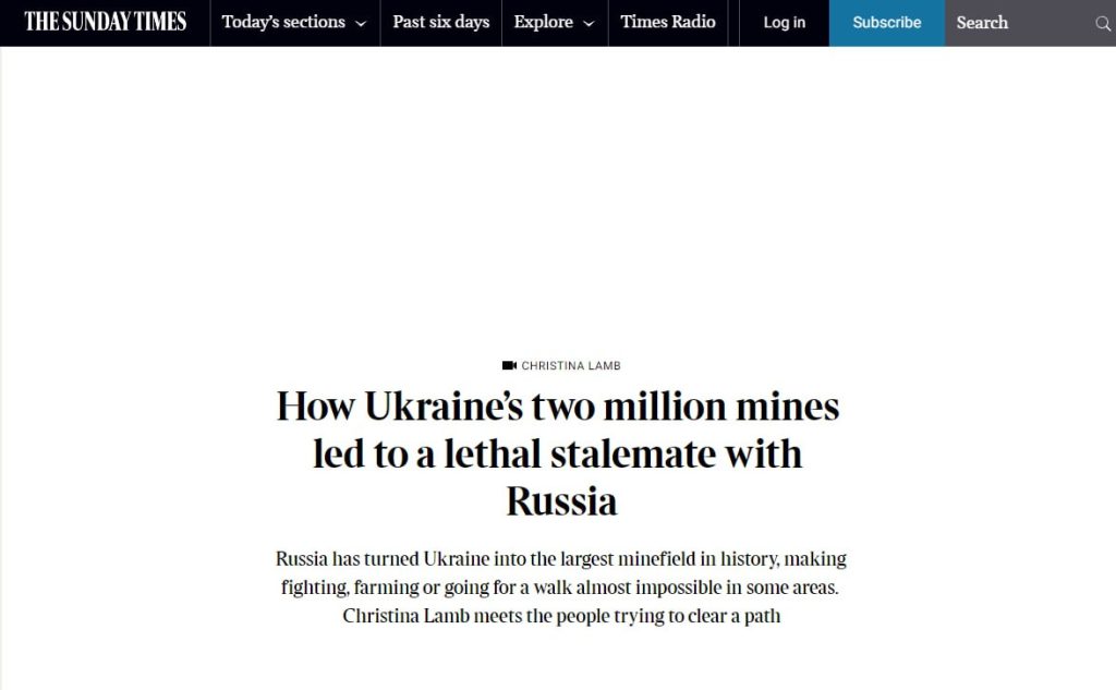 Россия превратила Украину в крупнейшее минное поле в истории, — The Times