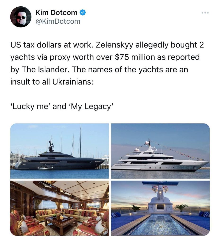 Американские журналисты обнаружили покупку двух яхт на общую сумму  $75 млн «Слугами народа»