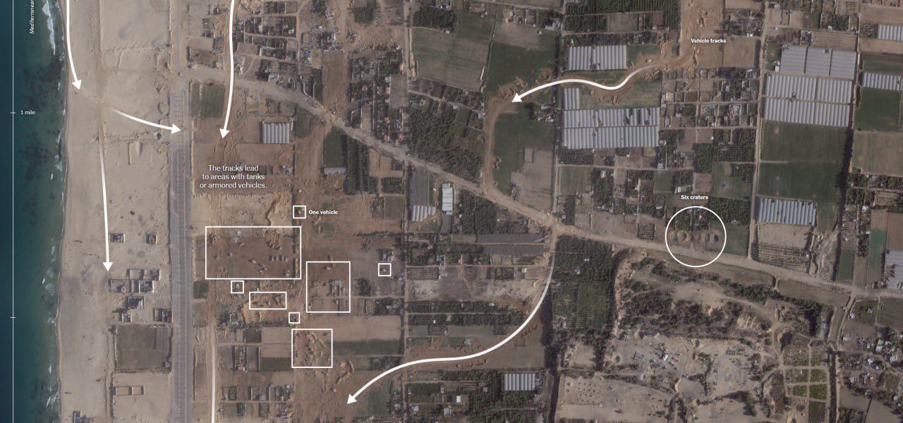 Спутниковые снимки на которых показано продвижение ЦАХАЛ в сектор Газа
