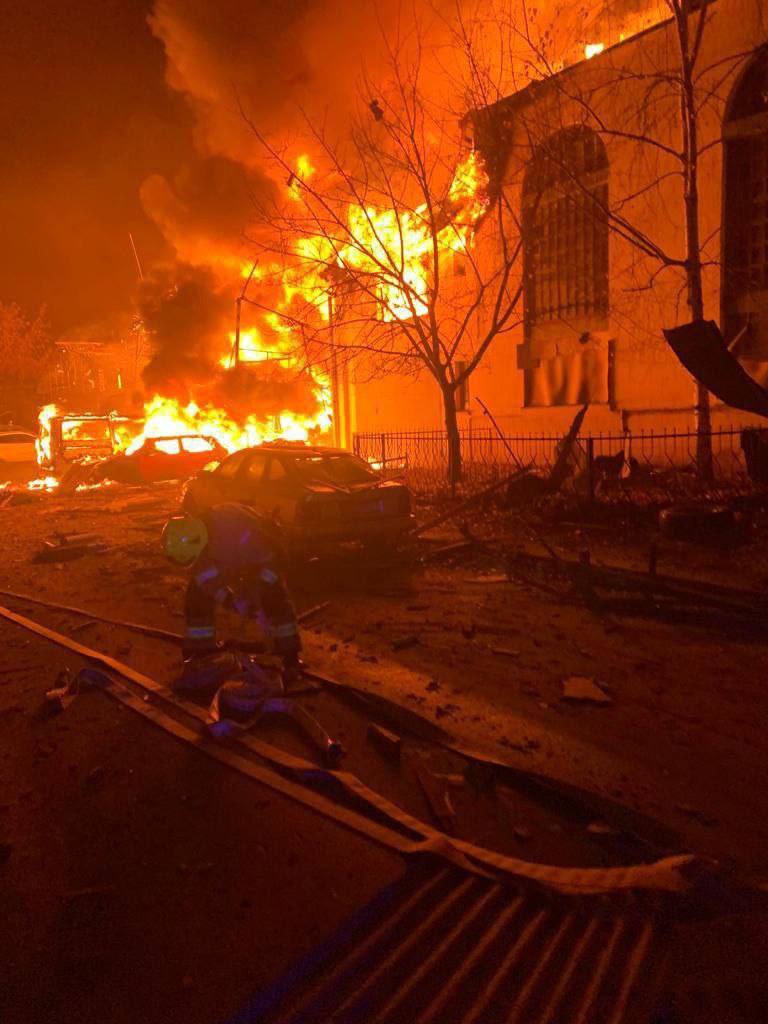 Последствия одного из прилетов «Гераней» сегодня ночью в Харьковской области