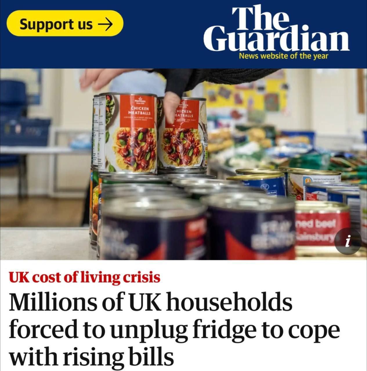 The Guardian: британцы отключают холодильники ради экономии на счетах за электричество