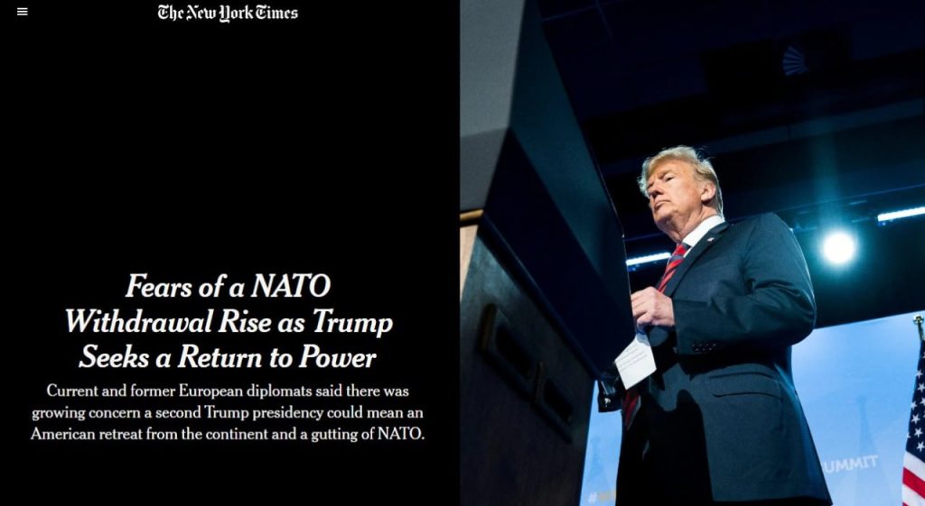 В ЕС опасаются победы Трампа на выборах, которая может означать не только отказ от Украины, но и "развал НАТО"