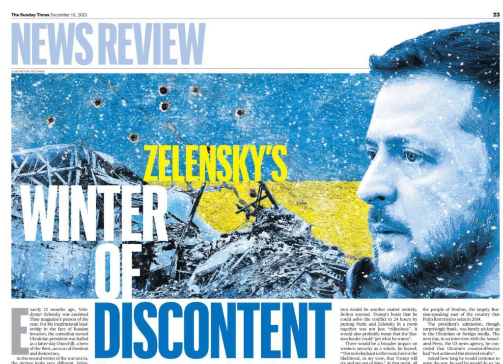 Зима досады Зеленского — The Sunday Times оценило шансы украинского президента дожить до весны