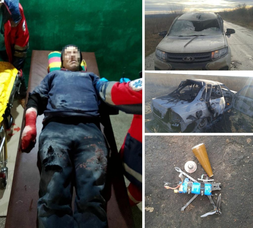 Украинские боевики атаковали два гражданских автомобиля с дронов на трассе между Каховкой и селом Каиры — два человека погибли, еще трое ранены