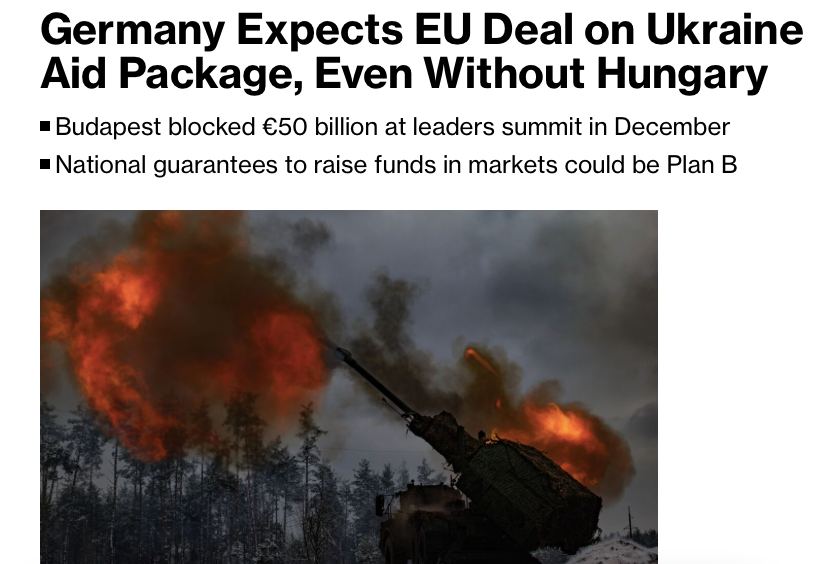 Германия ожидает соглашения ЕС о пакете помощи Украине без согласия Венгрии – Bloomberg