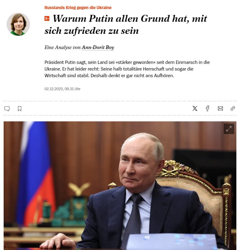 Почему у Путина есть все основания быть довольным собой? Объясняет Der Spiegel