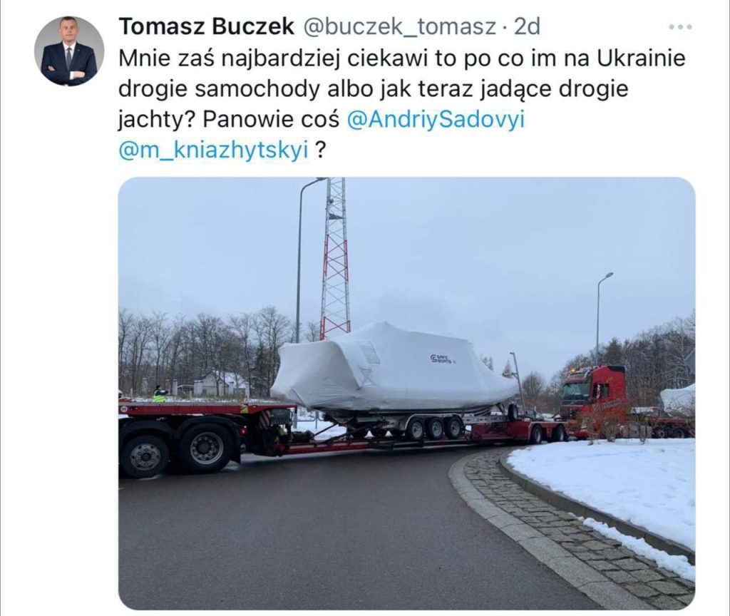 Организаторы блокады польско-украинской границы обнаружили яхты, замаскированные под гуманитарку