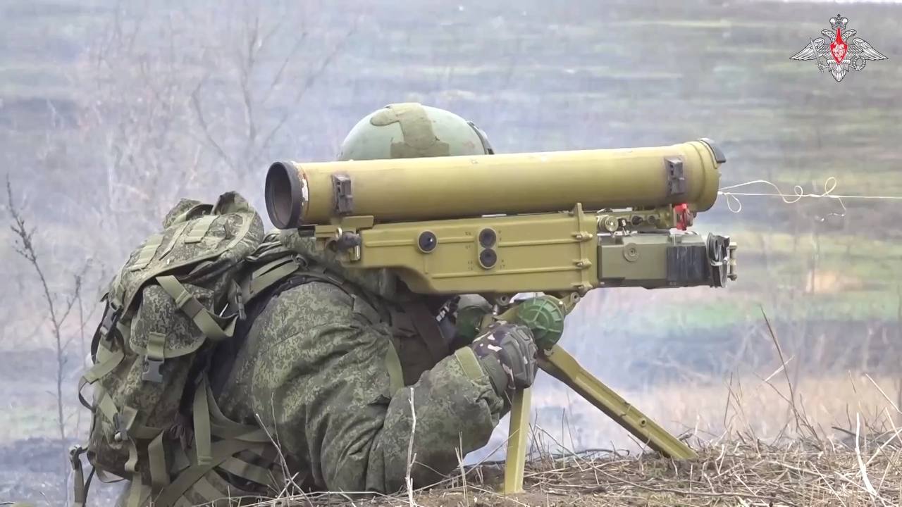 Работа расчёта ПТРК 9К115 «Метис» в зоне проведения СВО