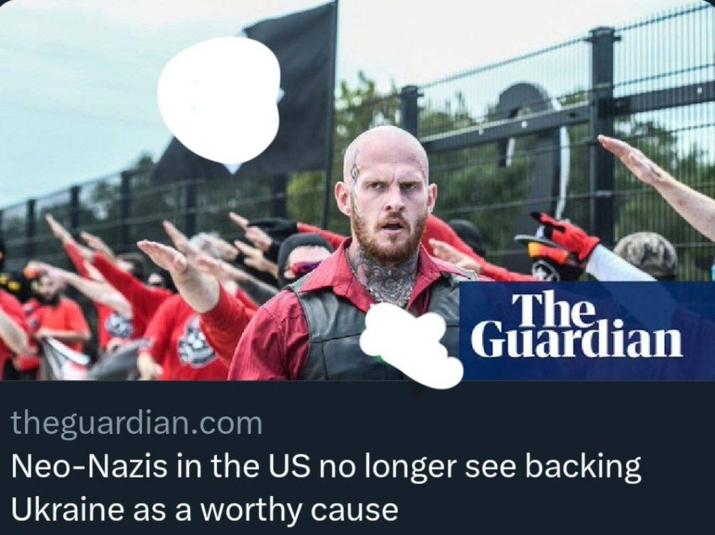 Как пишет The Guardian, неонацисты в США больше не считают поддержку Украины достойным делом
