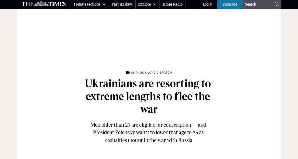 Западные СМИ подняли тему расценок стоимости побега мужчин из Украины