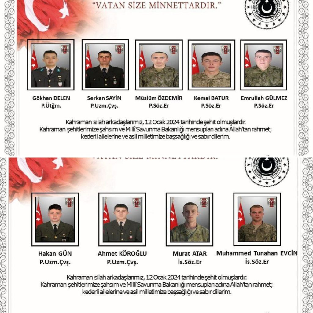 Девять турецких военных были убиты в результате проникновения группы боевиков