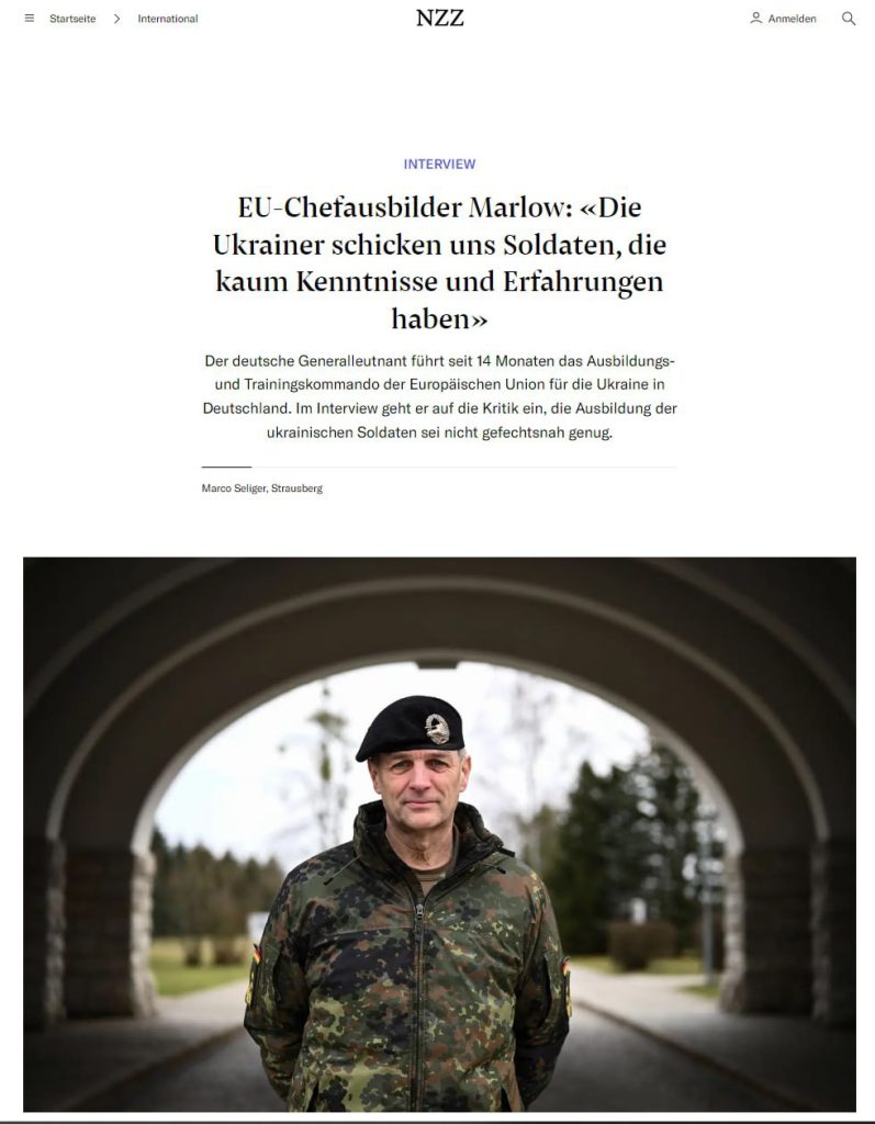 Командующий тренировочной миссией украинцев в Германии рассказал, в чем Россия превосходит ВСУ и НАТО