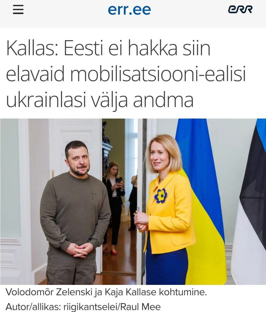 Эстония отказалась выдать Киеву беженцев, подлежащих мобилизации на Украине