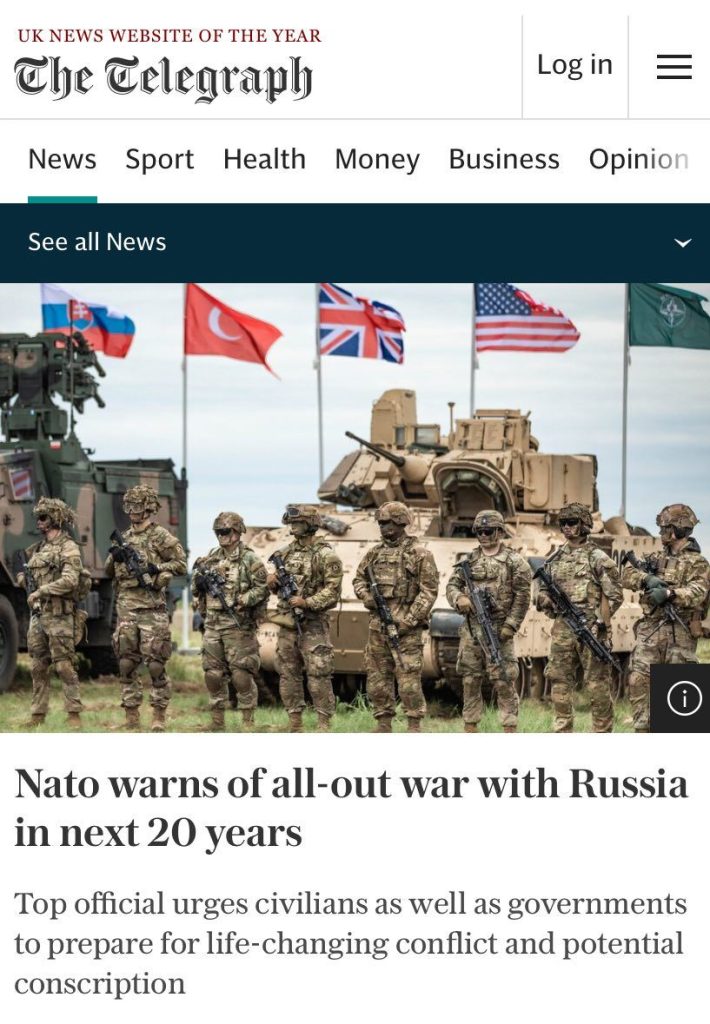 В НАТО заявили о подготовке к войне с Россией