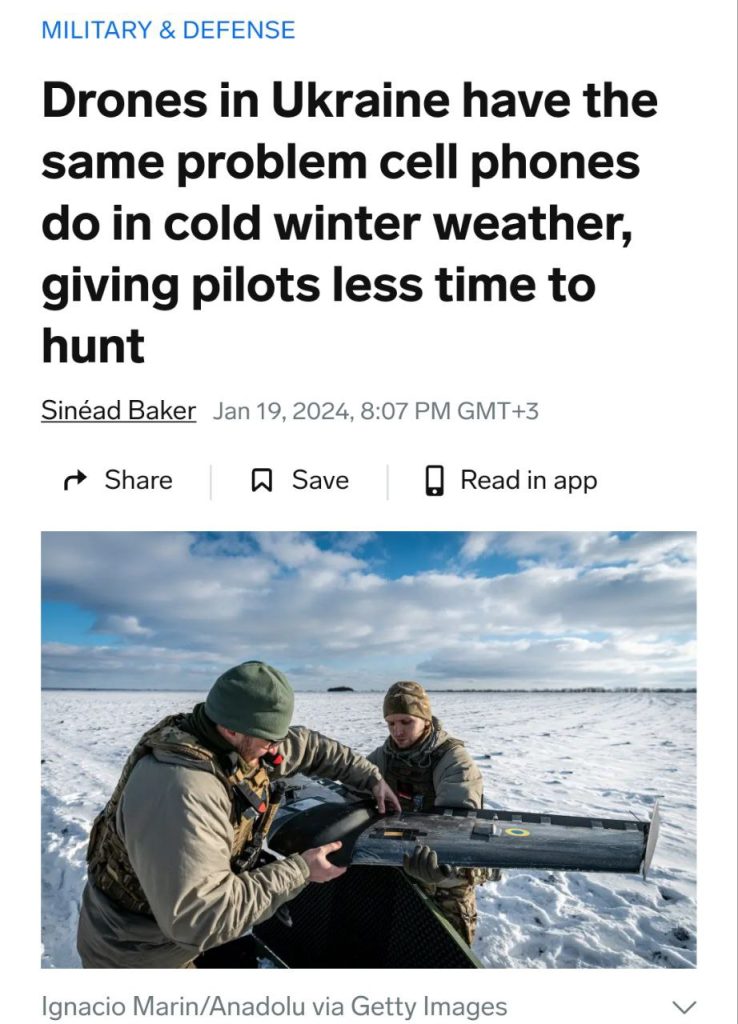 Морозы и российские средства РЭБ превращают беспилотники ВСУ в железный хлам