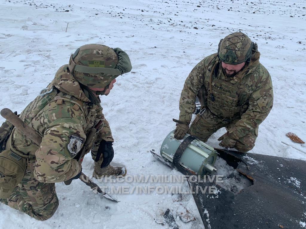Черные дроны-камикадзе "Герань-2", упавшие где-то на территории Украины